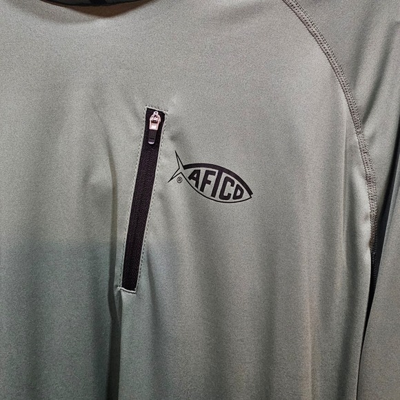 AFTCO Jason Christie Hooded Green Sunshirt Men's Size XXL - Picture 3 of 7